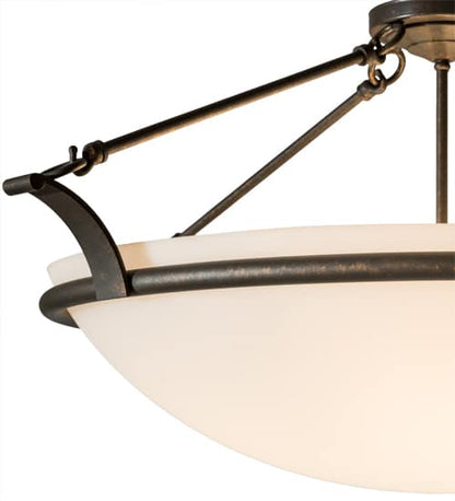 Almeria 4 Light 32" Wide Semi-Flush Bowl Ceiling Fixture - Gilded Tobacco Finish