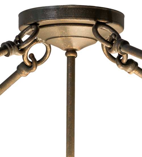 Almeria 4 Light 32" Wide Semi-Flush Bowl Ceiling Fixture - Gilded Tobacco Finish
