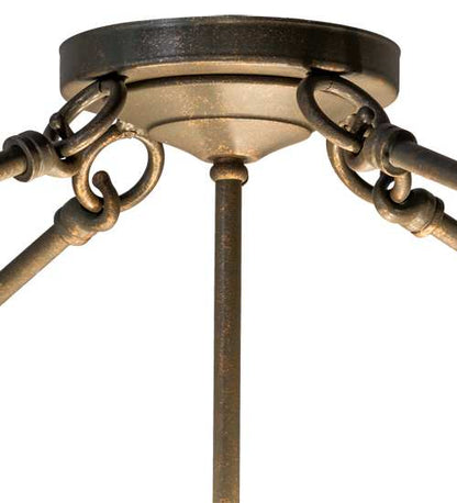 Almeria 4 Light 32" Wide Semi-Flush Bowl Ceiling Fixture - Gilded Tobacco Finish