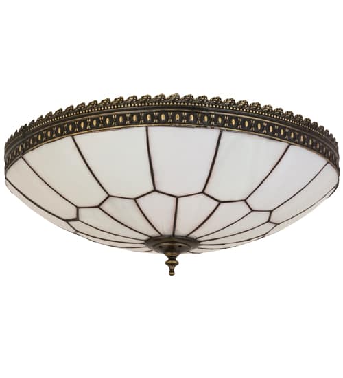 Vincent Honeycomb 4 Light 20" Wide Semi-Flush Bowl Ceiling Fixture with White Opal Glass Shade - Craftsman Brown Finish