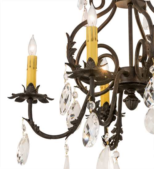 Chantilly 5 Light 24" Wide Crystal Candle Style Chandelier