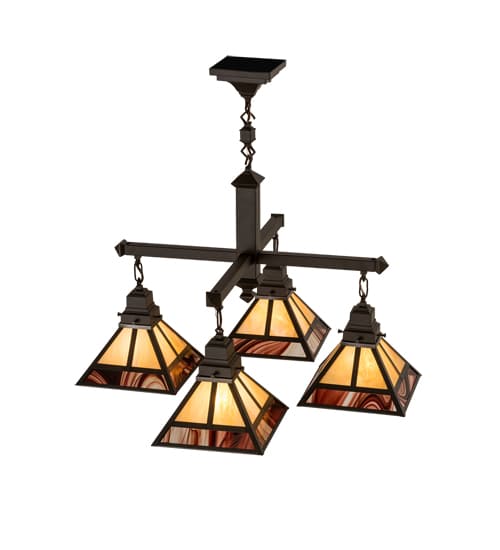 T Mission 4 Light 43" Wide Chandelier