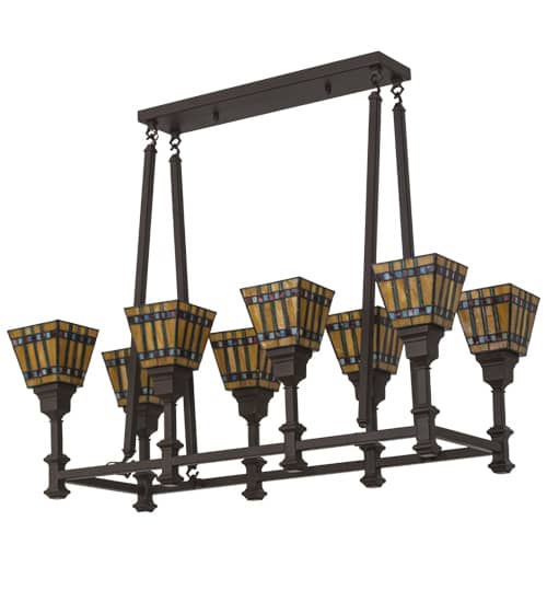 Long Prairie Corn 8 Light 17" Wide Linear Chandelier