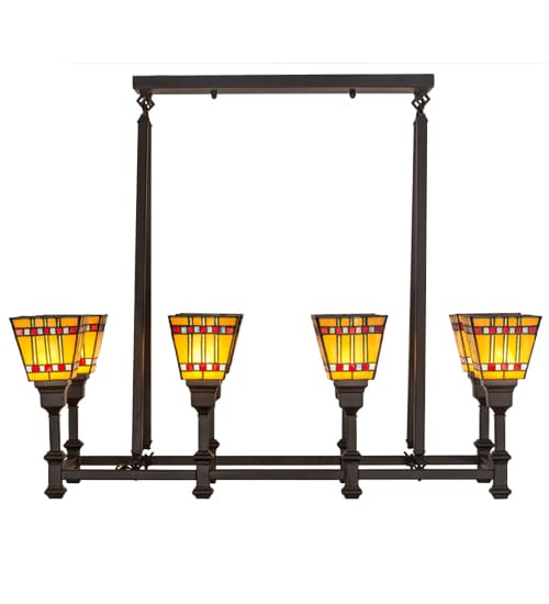 Long Prairie Corn 8 Light 17" Wide Linear Chandelier