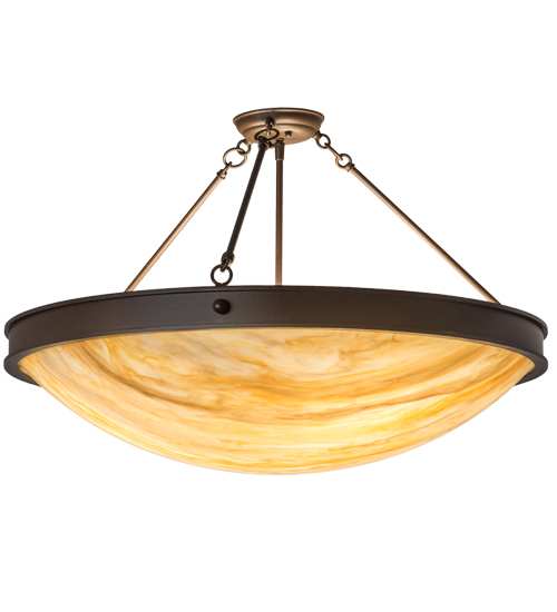 Dionne 3 Light 30" Wide Semi-Flush Bowl Ceiling Fixture - Cafe-Noir Finish