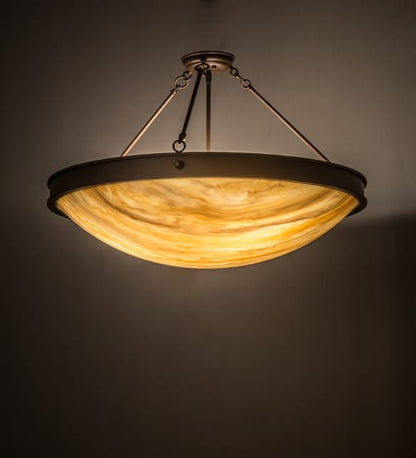 Dionne 3 Light 30" Wide Semi-Flush Bowl Ceiling Fixture - Cafe-Noir Finish