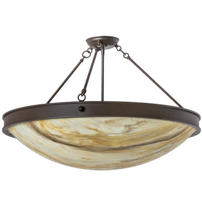 Dionne 3 Light 30" Wide Semi-Flush Bowl Ceiling Fixture - Cafe-Noir Finish