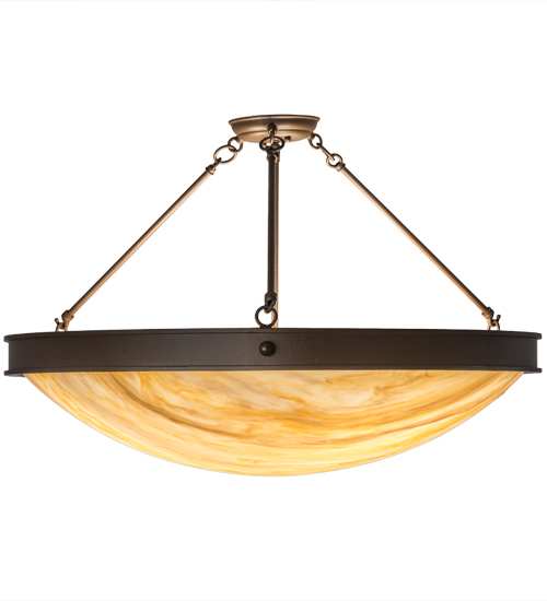 Dionne 3 Light 30" Wide Semi-Flush Bowl Ceiling Fixture - Cafe-Noir Finish
