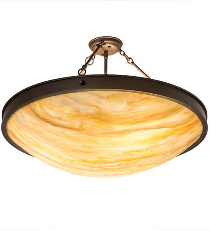 Dionne 3 Light 30" Wide Semi-Flush Bowl Ceiling Fixture - Cafe-Noir Finish