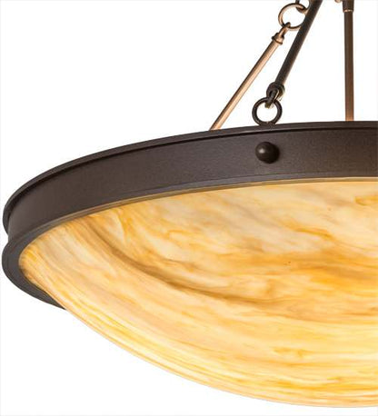 Dionne 3 Light 30" Wide Semi-Flush Bowl Ceiling Fixture - Cafe-Noir Finish