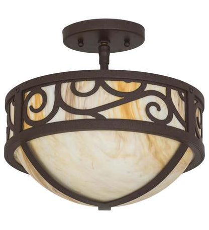 Lilliana 3 Light 12" Wide Semi-Flush Bowl Ceiling Fixture - Cafe-Noir Finish