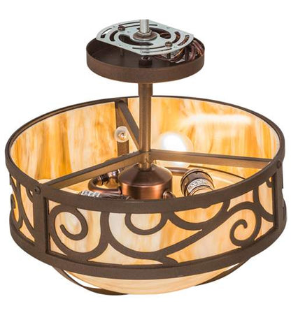 Lilliana 3 Light 12" Wide Semi-Flush Bowl Ceiling Fixture - Cafe-Noir Finish