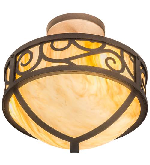 Lilliana 3 Light 12" Wide Semi-Flush Bowl Ceiling Fixture - Cafe-Noir Finish
