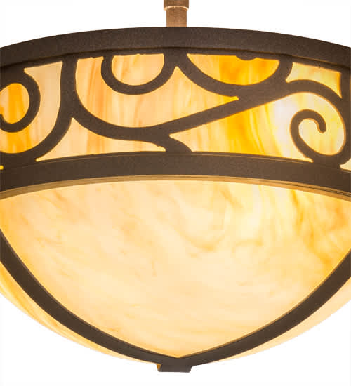 Lilliana 3 Light 12" Wide Semi-Flush Bowl Ceiling Fixture - Cafe-Noir Finish