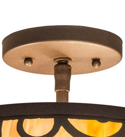 Lilliana 3 Light 12" Wide Semi-Flush Bowl Ceiling Fixture - Cafe-Noir Finish