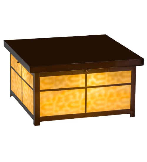 Mission 4 Light 24" Wide Flush Mount Square Ceiling Fixture - Transparent Copper Finish