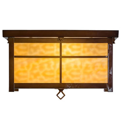 Mission 4 Light 24" Wide Flush Mount Square Ceiling Fixture - Transparent Copper Finish