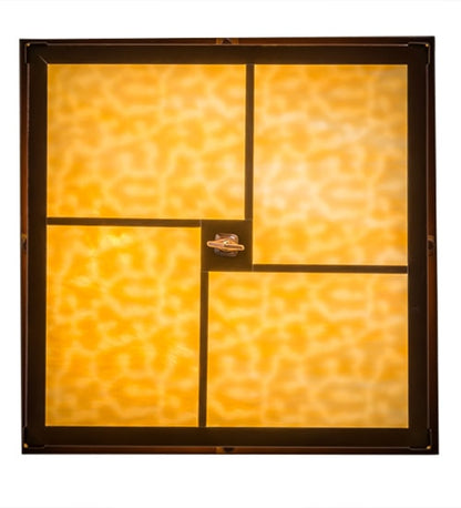 Mission 4 Light 24" Wide Flush Mount Square Ceiling Fixture - Transparent Copper Finish
