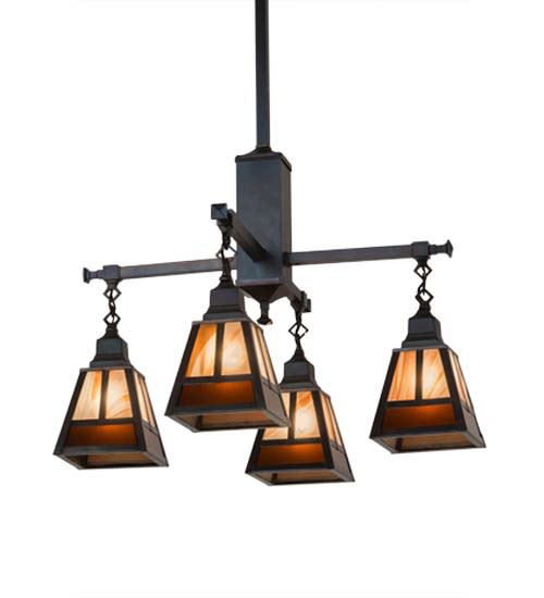 T Mission 4 Light 26" Wide Chandelier