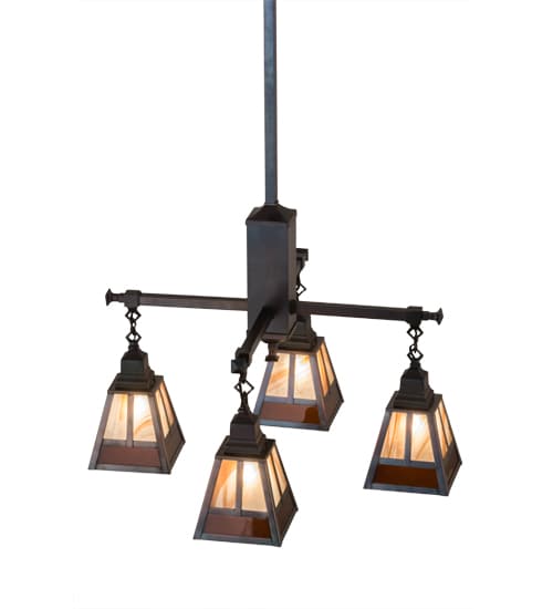 T Mission 4 Light 26" Wide Chandelier