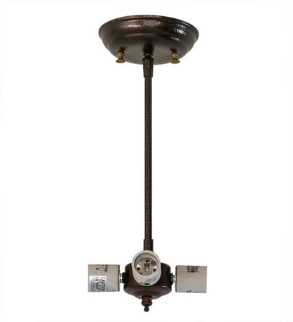 Fleur-de-lis 4 Light 28" Wide Semi-Flush Bowl Ceiling Fixture - Copper Vein Finish