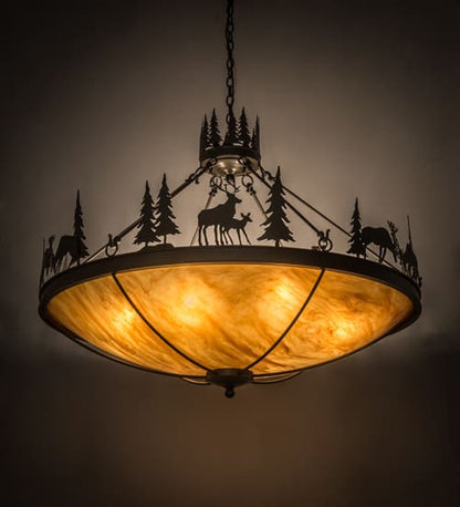Deer Family 8 Light 48" Wide Pendant