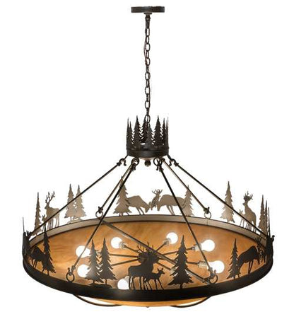 Deer Family 8 Light 48" Wide Pendant