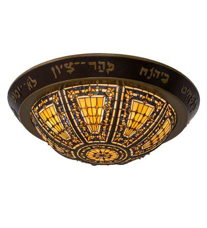 Fleur-de-lis 6 Light 30" Wide Flush Mount Bowl Ceiling Fixture