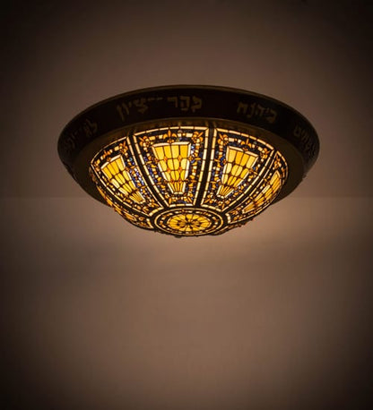 Fleur-de-lis 6 Light 30" Wide Flush Mount Bowl Ceiling Fixture