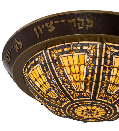 Fleur-de-lis 6 Light 30" Wide Flush Mount Bowl Ceiling Fixture