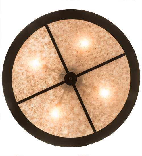 Mountain Pine 4 Light 36" Wide Semi-Flush Drum Ceiling Fixture - Oil Rubbed Bronze Finish