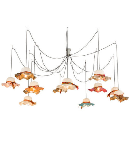 Castiliolite Cappelli 12 Light Adjustable Width Abstract Multi Light Pendant