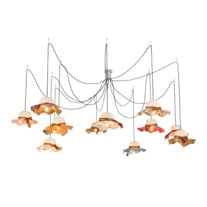 Meyda Tiffany Castiliolite Cappelli 12 Light Adjustable Width Abstract Multi Light Pendant