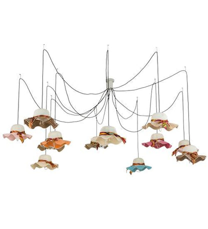 Castiliolite Cappelli 12 Light Adjustable Width Abstract Multi Light Pendant