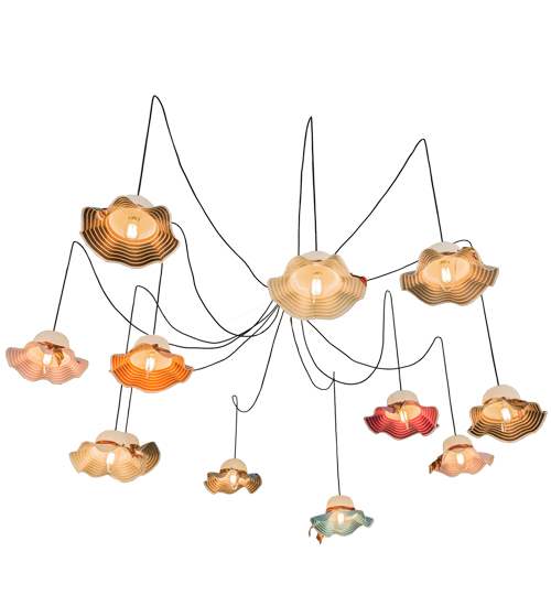 Castiliolite Cappelli 12 Light Adjustable Width Abstract Multi Light Pendant