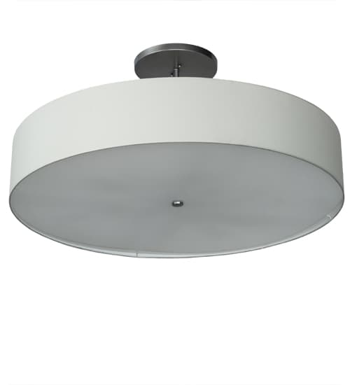 Cilindro 6 Light 42" Wide Semi-Flush Drum Ceiling Fixture - Nickel Finish