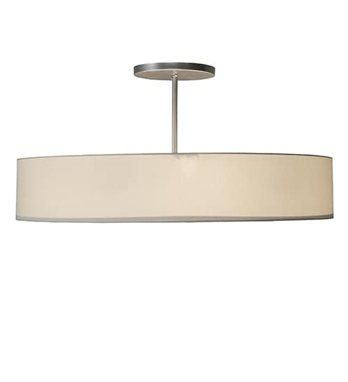 Cilindro 6 Light 42" Wide Semi-Flush Drum Ceiling Fixture - Nickel Finish