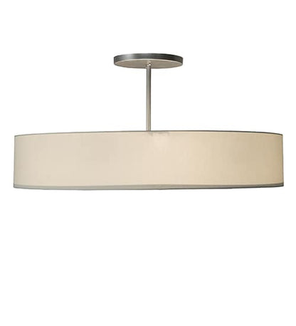 Cilindro 6 Light 42" Wide Semi-Flush Drum Ceiling Fixture - Nickel Finish