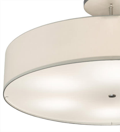 Cilindro 6 Light 42" Wide Semi-Flush Drum Ceiling Fixture - Nickel Finish