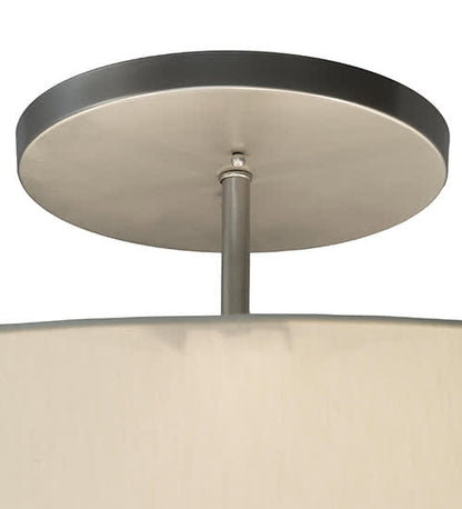 Cilindro 6 Light 42" Wide Semi-Flush Drum Ceiling Fixture - Nickel Finish