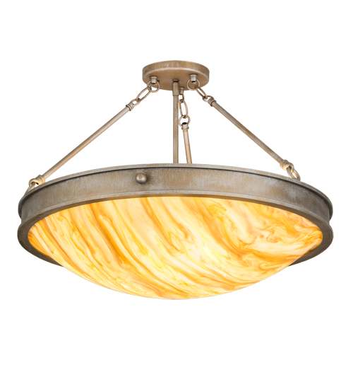 Dionne 3 Light 24" Wide Semi-Flush Bowl Ceiling Fixture
