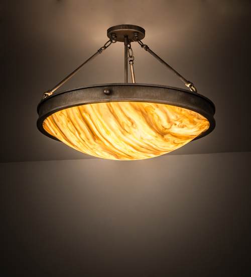 Dionne 3 Light 24" Wide Semi-Flush Bowl Ceiling Fixture
