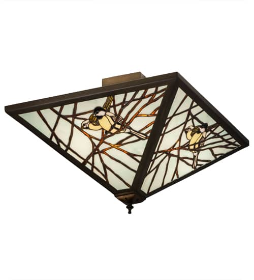 Backyard Friends 4 Light 30" Wide Semi-Flush Ceiling Fixture - Antique Copper Finish - GU24 Bulb Base