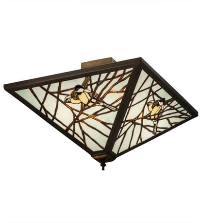 Backyard Friends 4 Light 30" Wide Semi-Flush Ceiling Fixture - Antique Copper Finish - GU24 Bulb Base