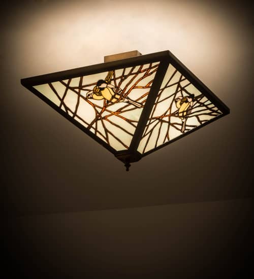 Backyard Friends 4 Light 30" Wide Semi-Flush Ceiling Fixture - Antique Copper Finish - GU24 Bulb Base