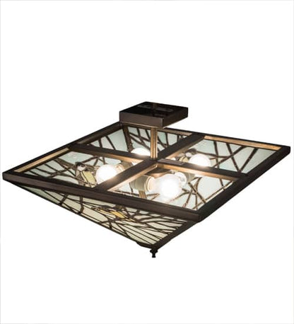 Backyard Friends 4 Light 30" Wide Semi-Flush Ceiling Fixture - Antique Copper Finish - GU24 Bulb Base