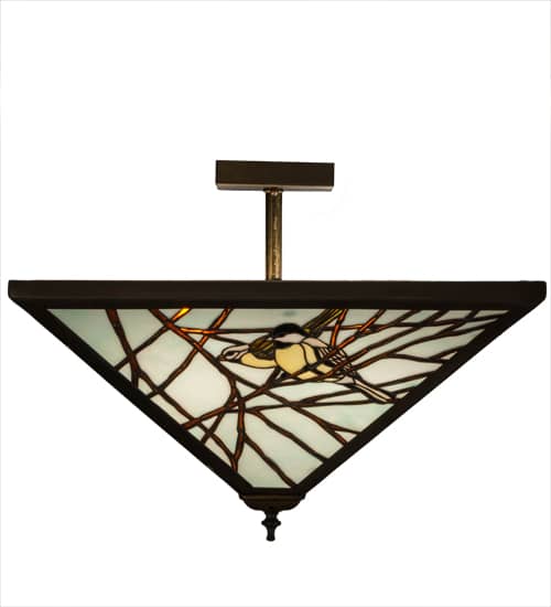Backyard Friends 4 Light 30" Wide Semi-Flush Ceiling Fixture - Antique Copper Finish - GU24 Bulb Base
