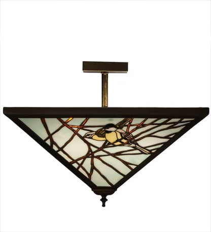 Backyard Friends 4 Light 30" Wide Semi-Flush Ceiling Fixture - Antique Copper Finish - GU24 Bulb Base