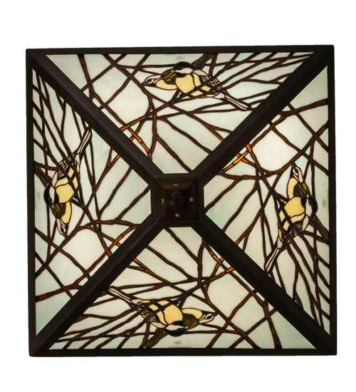 Backyard Friends 4 Light 30" Wide Semi-Flush Ceiling Fixture - Antique Copper Finish - GU24 Bulb Base