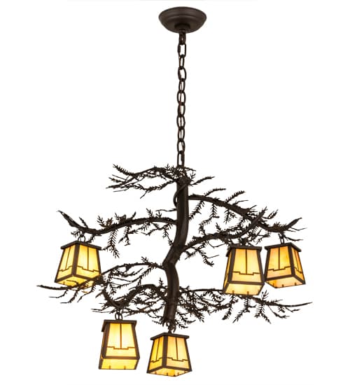 Pine Branch Valley View 5 Light 29" Wide Chandelier
